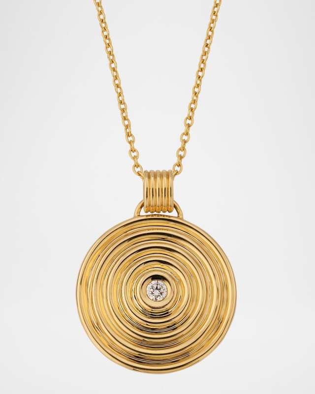 18K Universum 23mm Diamond Medallion Necklace